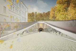 Planned art for the Žižkov Tunnel entry. Photo: Praha 3