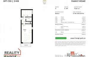 Apartment for sale, 2+kk - 1 bedroom, 72m<sup>2</sup>