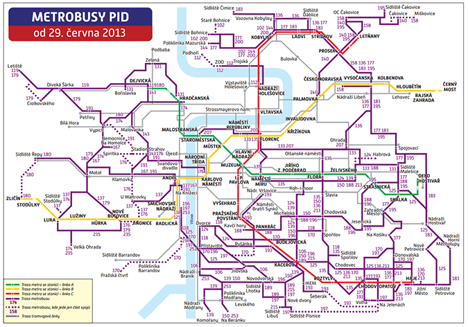 Пражский трамвай схема