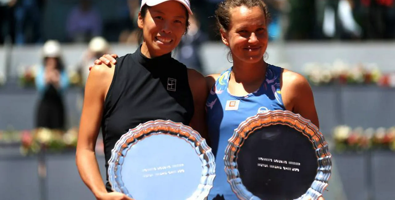 Barbora Strýcová and Hsieh Su-wei at the Italian Open in May via Facebook / Barbora Strýcová