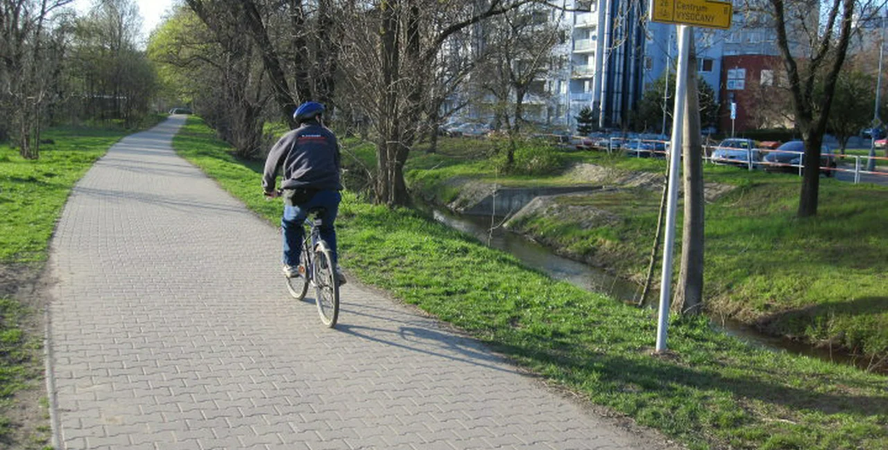 Bike path in Prague. via Raymond Johnston