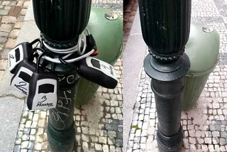 Prague is removing Airbnb key boxes illegally chained to light poles