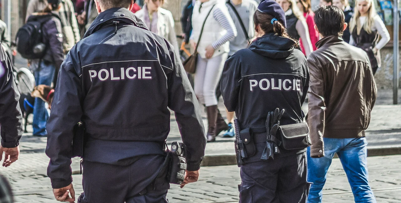 Police patrol the streets of Prague 