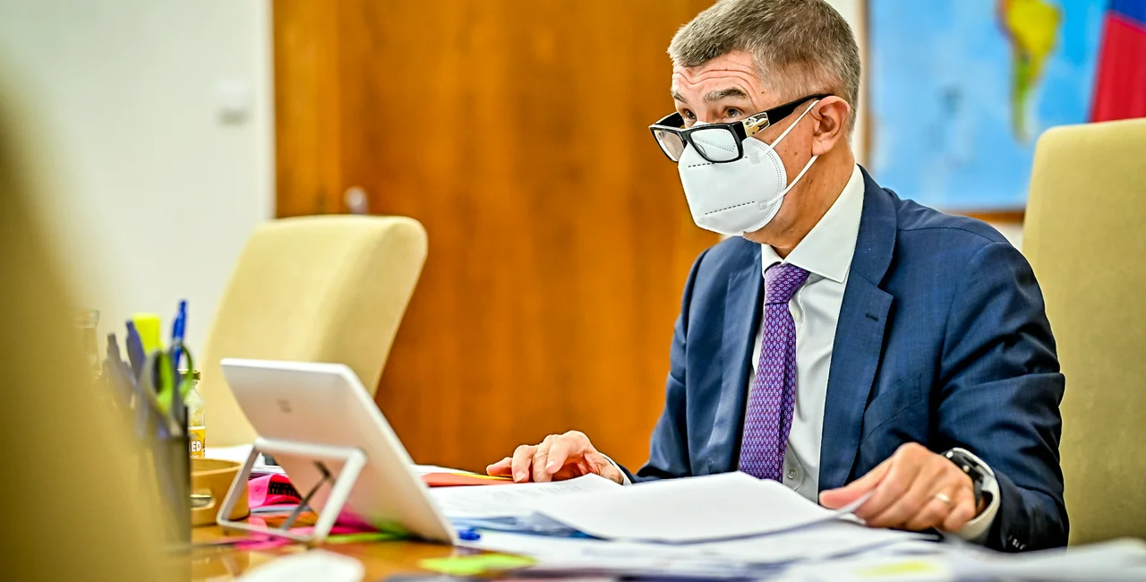 Czech Prime Minister Andrej Babiš participates in a government meeting on December 7, via vlada.cz