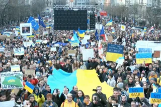 Thousands protest Russian invasion of Ukraine in Prague and Brno
