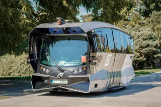 This self-driving bus is now carrying passengers at Prague Exhibition Grounds