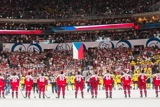 The Czech team following their victory over Sweden. Photo: Facebook / Czech hockey team after their victory on Thursday. Photo: Facebook / Český hokej
