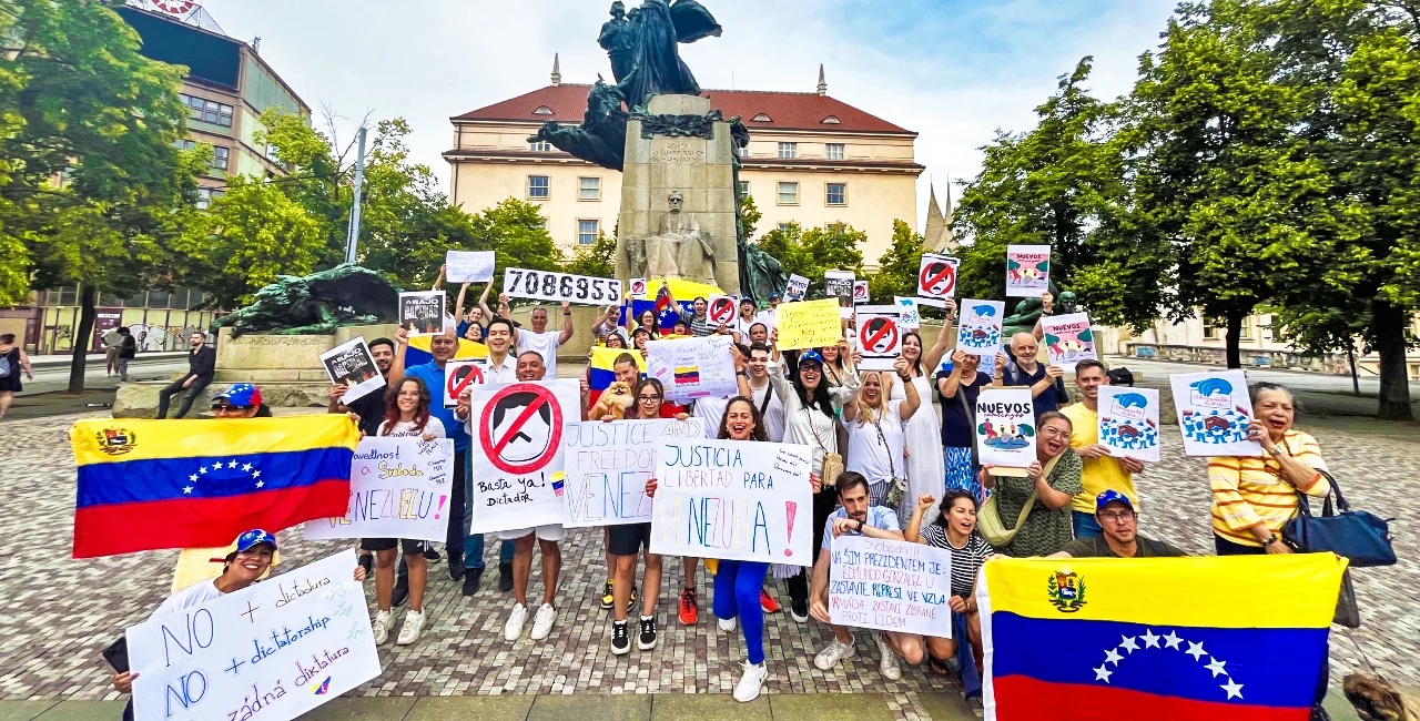 Venezuelan protest in Prague on July 28. Photo: La Casa Venezolana