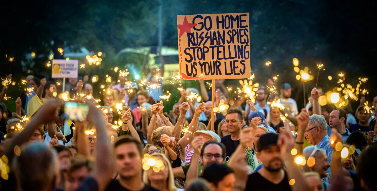 'Go home, Ivan!': Protesters gather at Russian Embassy on anniversary of Warsaw Pact invasion