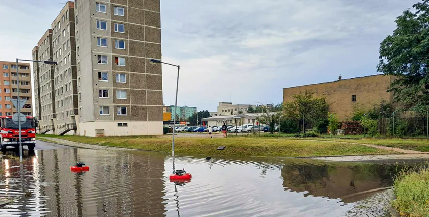 A flooded area in Usti nad h