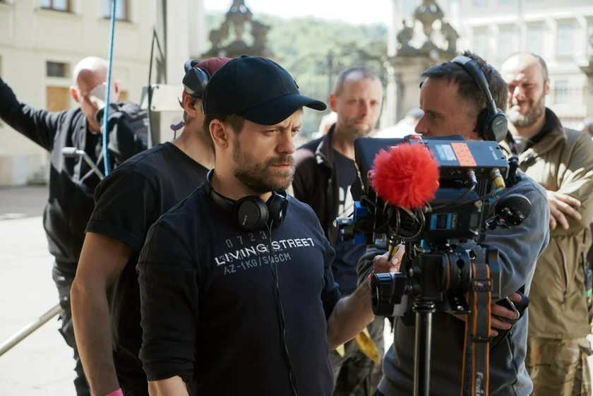 Waves director on the set