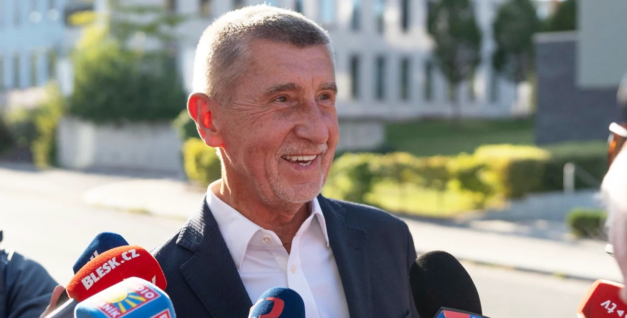 ANO leader Andrej Babiš speaks to reporters following Saturday's vote. Photo: Facebook / Andrej Babiš