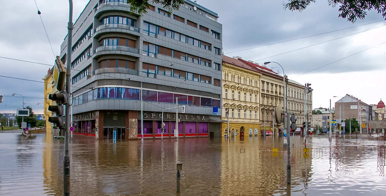 August 2002 floods in Prague. Shutterstock by chorche de prigo.