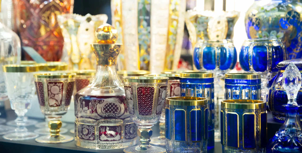 Bohemian crystal items in a Prague souvenir shop. Photo: Shutterstock / BearFotos