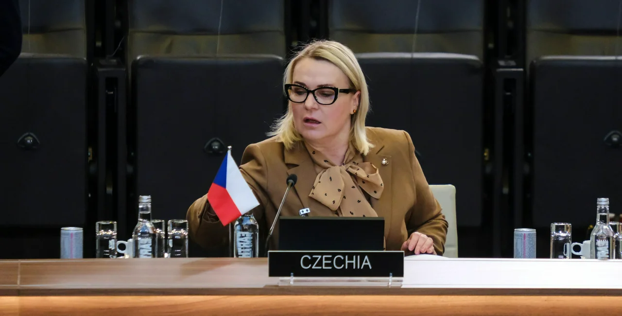 Jana Cernochova, Minister of Defense, at meeting of the alliance's Defense Ministers at the NATO headquarters in Brussels, Feb. 15, 2023. Shutterstock/Alexandros Michailidis