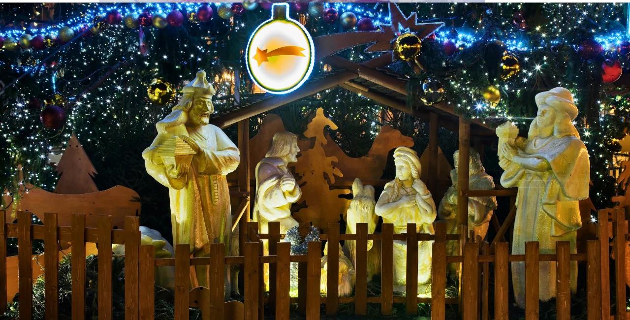 Natvity scene in Old Town Square. Shutterstock: Andrey Shevchenko