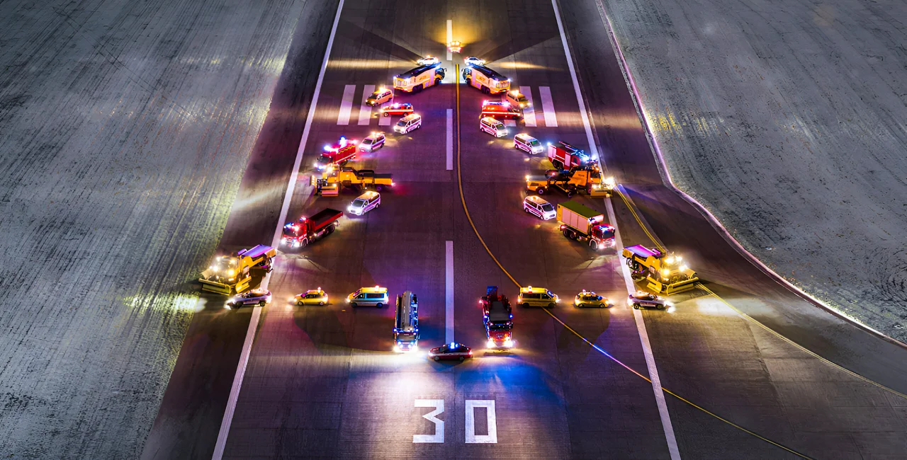 Prague Airport celebrates Christmas with a runway tree and charity market