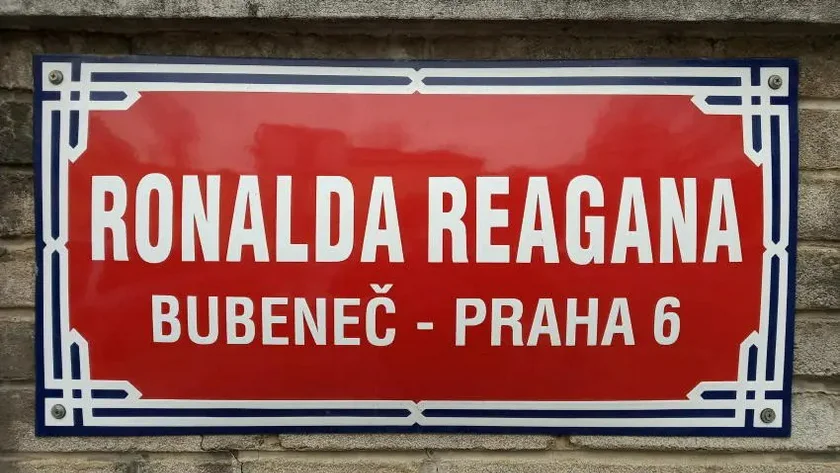 Ronald Reagan street in Prague's Bubeneč district.