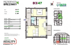 Apartment for rent, 2+kk - 1 bedroom, 59m<sup>2</sup>